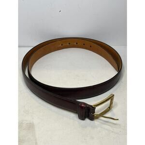 Trafalgar Men's Brown Leather Cortina Dress Belt Size 38 USA MADE Brass Buckle